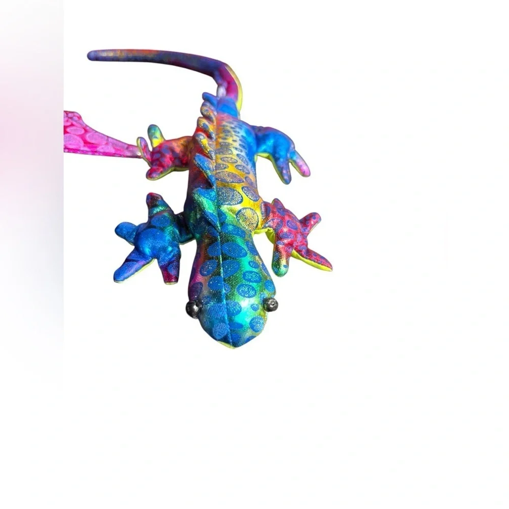 Sand Filled Dragon And Lizard Shiny Metallic Weighted Plush 1990s Vintage